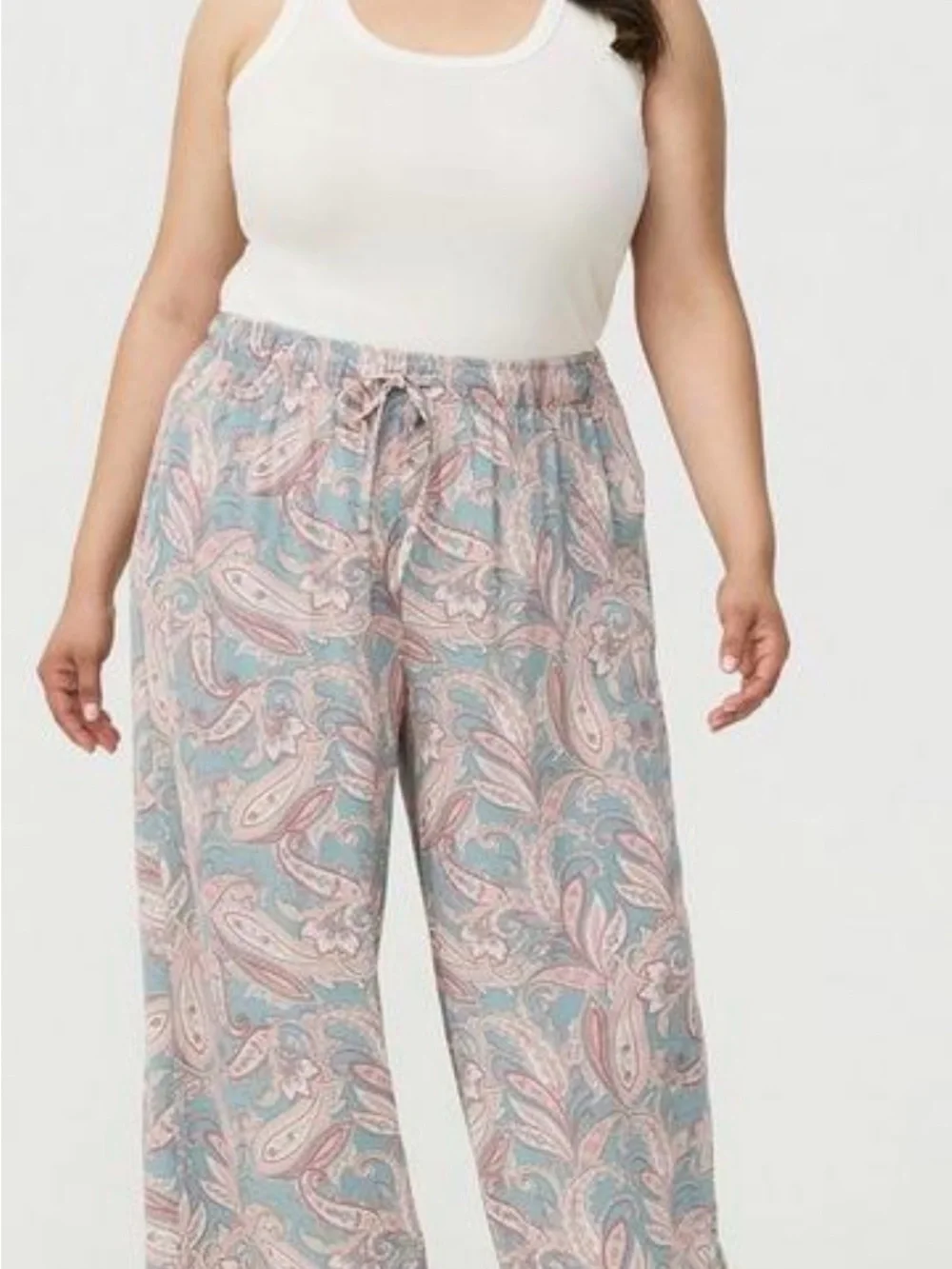 Strapless Ruffled Paisley Top and bottom set- Mint & Blush
